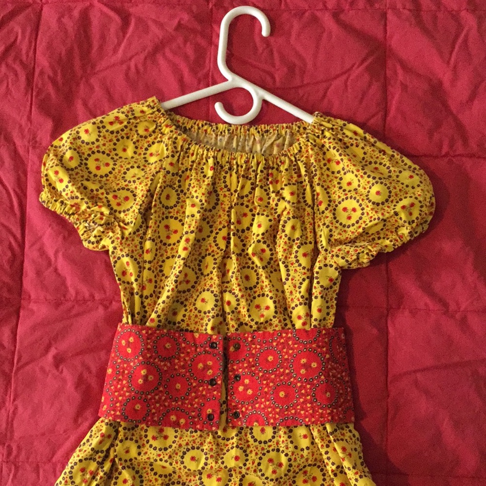 Vintage 1960s Girls Peasant Maxi Dress